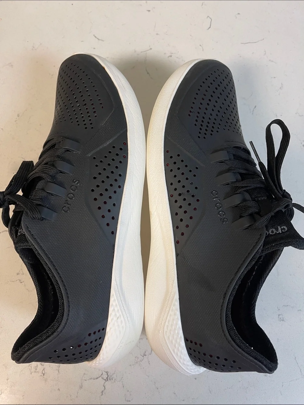 CROCS LITERIDE PACER LACE-UP SNEAKERS - Size 12 Men’s Style # 204967 Black